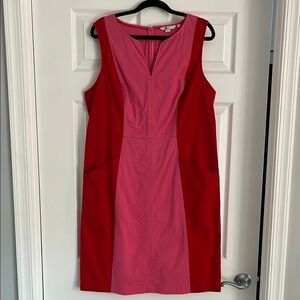 Boden Helen Chino Dress - Red and Pink